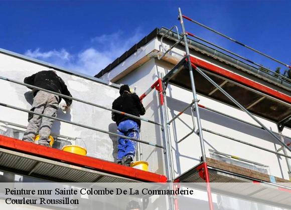 Peinture mur sainte-colombe-de-la-commanderie-66300 Courleur Roussillon